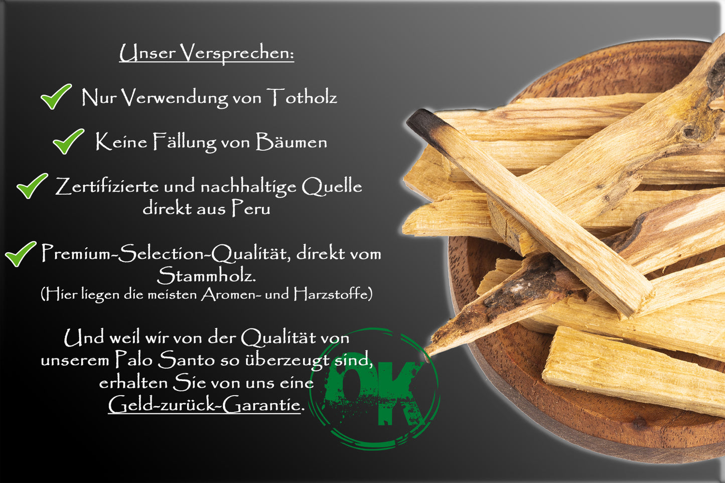 Palo Santo in Premium Selection Qualität inkl. 5 Weisheitskarten