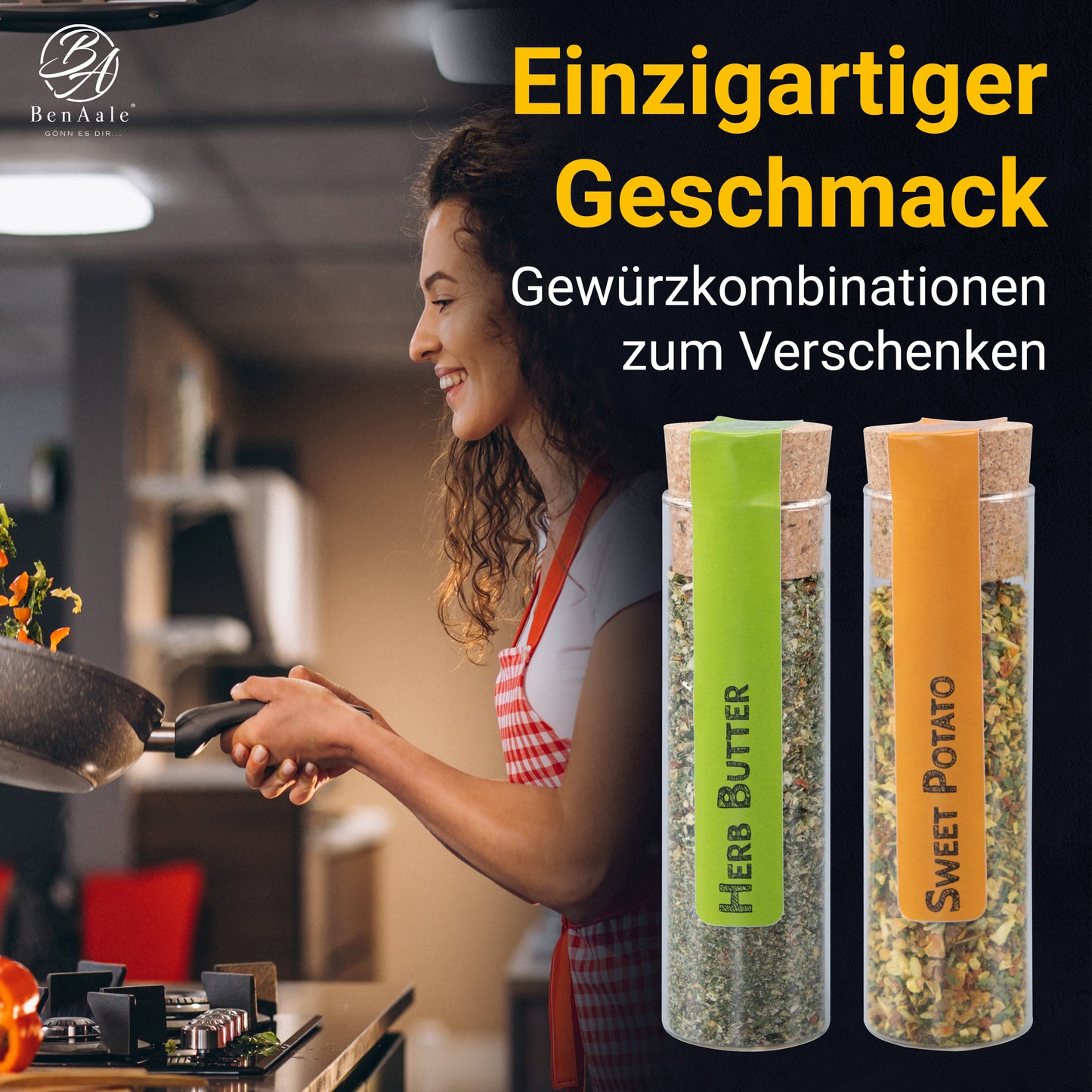 Gewürz-Geschenkset mit 5 hochwertigen Grill-Gewürze inkl. Bambus-Gewürzlöffel in edler Geschenk-Box